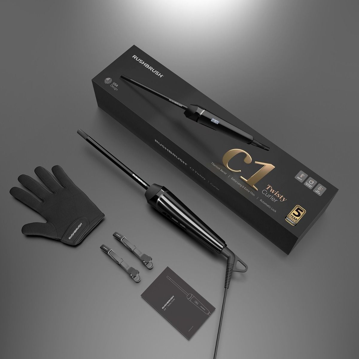 اداة تجعيد الشعر راش براش 30 وات C1 Twisty - اسود