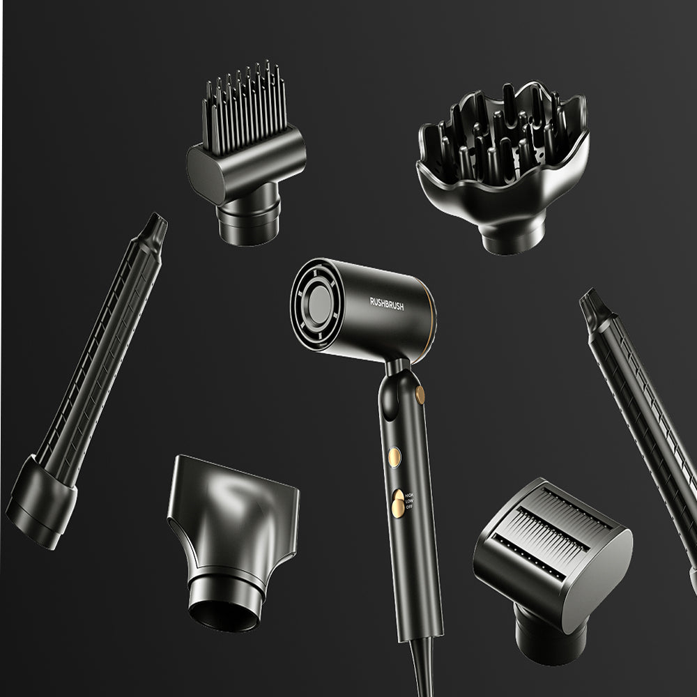 Rush Brush 6in1 Curler Air Wrapper Lite 1300W - Black